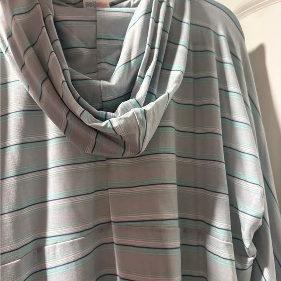 Light Blue & Mint Striped Hoodie - Picture 3 of 3